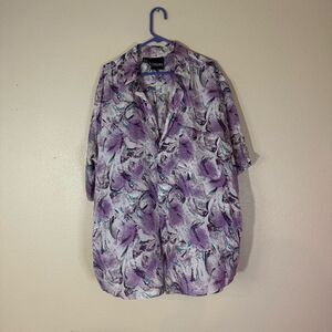 Colore Italia Abstract silk Shirt in Purple and Gray XL